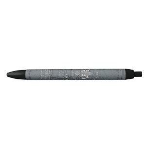 Touwen Monogramkaart voor op zee Grijs Zwarte Inkt Pen