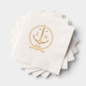 Touwen scheepsanker frame monogram initiaal R2 Folie Servetten (Insitu (Gestapeld))