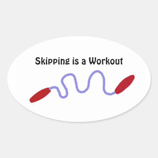 Touwen springen is een Workout Ovale Sticker (Voorkant)
