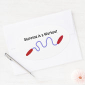 Touwen springen is een Workout Ovale Sticker (Envelop)