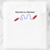 Touwen springen is een Workout Ovale Sticker (Tas)