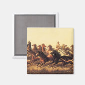 Touwen van wilde paarden door James Walker Magneet (Voorkant / Achterkant)