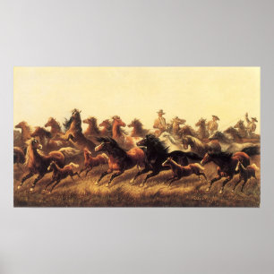 Touwen van Wilde Paarden door James Walker Poster