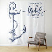 Touwenanker Bruiloftsshower Wit Wandkleed (In situ)