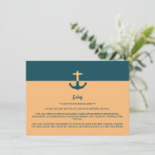 Touwenanker - Koraalblauw - Trouwdetail Informatiekaartje (Staand voorkant)
