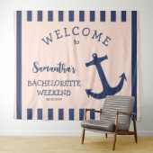 Touwenanker Streep Bachelorette Feest Achtergrond Wandkleed (In Situ (horizontaal))