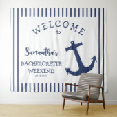 Touwenanker Streep Bachelorette Feest Achtergrond Wandkleed (In Situ (horizontaal))