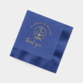 Touwframe Anker Monogram Initiaal TY Folie Servetten (Links)
