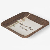 Touwknoop en Hydreangea op hout Papieren Bordje (Gebogen)