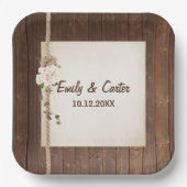 Touwknoop en Hydreangea op hout Papieren Bordje (Voorkant)