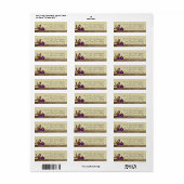 Touwknoop met Paarse Daisy en Hoefijzers Etiket (Full Sheet)