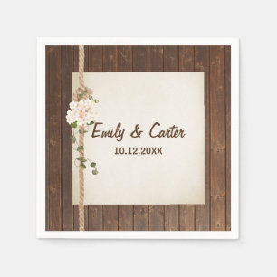 Touwknoop op hout servet