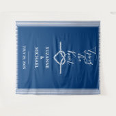 Touwknopen Nautisch Navyblauw Fotobackdrop Wandkleed (Voorkant (horizontaal))
