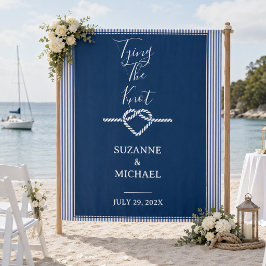 Touwknopen Nautisch Navyblauw Fotobackdrop Wandkleed