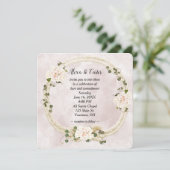 Touwkrans en Hydrangea Boeketten Kaart (Staand voorkant)