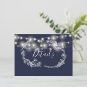 Touwlichtjes in marineblauw Trouwdetails Kaart (Staand voorkant)