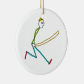 Touwslingerende Stickman Keramisch Ornament (Rechts)