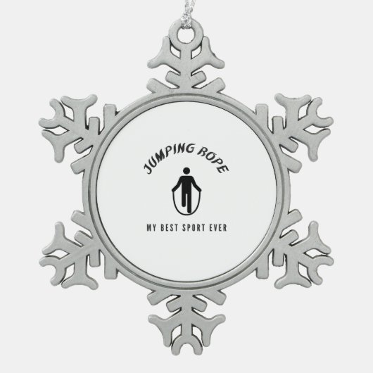 Touwspel mijn beste sport ooit tin sneeuwvlok ornament (Voorkant)