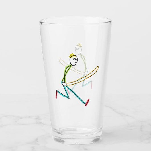Touwtje Springende Stickman Glas (Voorkant)