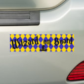 Tovenaar aan boord, blauw en geel, Bumpersticker (Op auto)