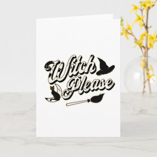 Tovenaar alsjeblieft,  Halloween Grappig Kaart (Gele Bloem)