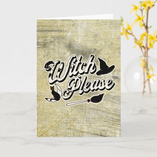 Tovenaar alsjeblieft, Halloween Grappig Kaart (Gele Bloem)