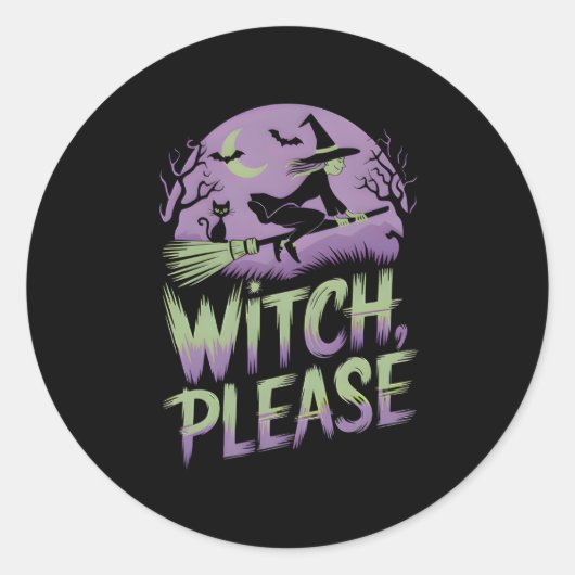 Tovenaar alsjeblieft | Halloweenfestival Ronde Sticker (Voorkant)