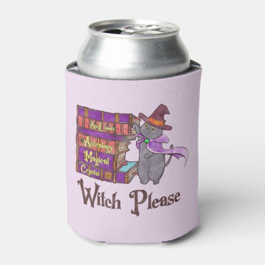 Tovenaar Alsjeblieft - Witch Black Cat Blikjeskoeler (Blikje Voorkant)