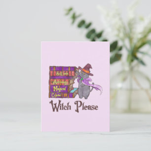 Tovenaar Alsjeblieft - Witch Black Cat Briefkaart