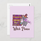 Tovenaar Alsjeblieft - Witch Black Cat Briefkaart (Voorkant / Achterkant)
