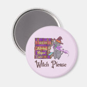 Tovenaar Alsjeblieft - Witch Black Cat Magneet (Voorkant / Achterkant)