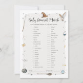Tovenaar Baby shower Baby Dier Match Game Kaart (Voorkant)