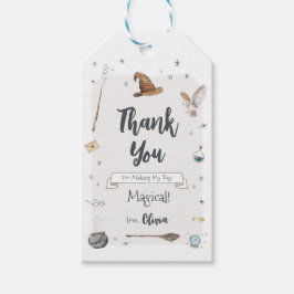Tovenaar bedankt cadeautag cadeaulabel