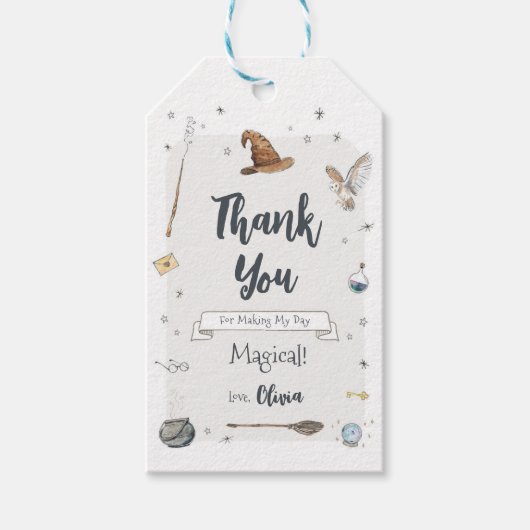 Tovenaar bedankt cadeautag cadeaulabel (Voorkant)