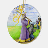 Tovenaar bij honkbal keramisch ornament (Links)