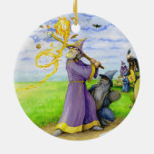 Tovenaar bij honkbal keramisch ornament (Achterkant)