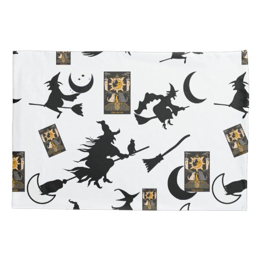 Tovenaar blackcat maan bloomstick kussensloop (Achterkant-Links)