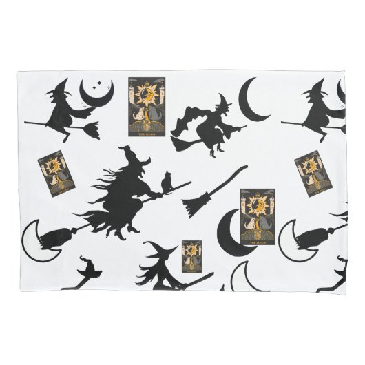 Tovenaar blackcat maan bloomstick kussensloop (Voorkant-Links)