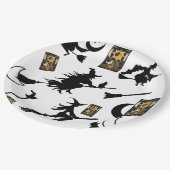 Tovenaar blackcat maan bloomstick papieren bordje (Gekanteld)