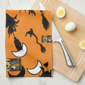 Tovenaar blackcat maan bloomstick theedoek (Quarter Fold)