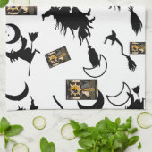 Tovenaar blackcat maan bloomstick theedoek (Gevouwen)