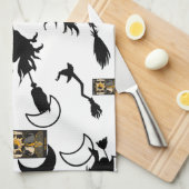 Tovenaar blackcat maan bloomstick theedoek (Quarter Fold)