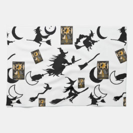 Tovenaar blackcat maan bloomstick theedoek