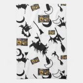 Tovenaar blackcat maan bloomstick theedoek (Verticaal)