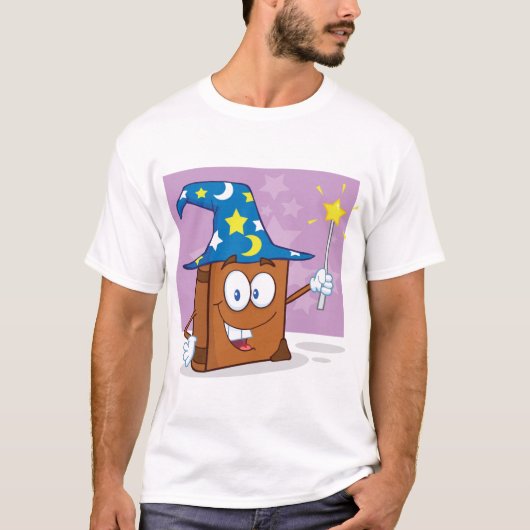 Tovenaar Boek Mannen T-shirt (Voorkant)