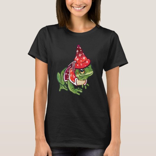 Tovenaar Cute Magical Red Robed Frog T-shirt (Voorkant)