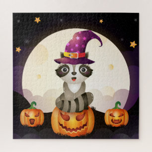 Tovenaar Cute Raccoon, Pomkins en Moon Legpuzzel