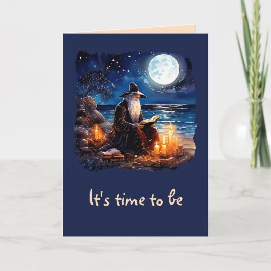 Tovenaar die een boek leest - Wicca Halloween 1 Kaart (Voorkant)