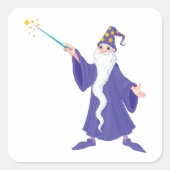 Tovenaar die een Magische Tierschaar van de Spelle Vierkante Sticker (Voorkant)