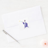 Tovenaar die een Magische Tierschaar van de Spelle Vierkante Sticker